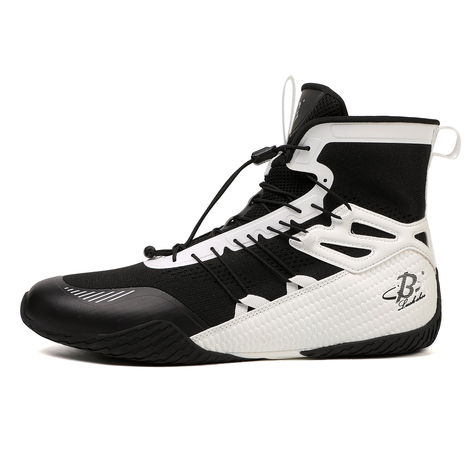 Men's Boxing Shoes Black/ White LS508 – B LUCK SHOE
