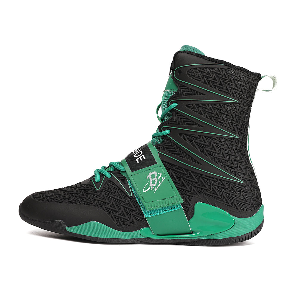Men's Boxing Shoes Black/ Green LS308 – B LUCK SHOE
