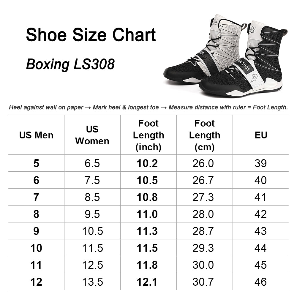Men's Boxing Shoes Black/ White LS308