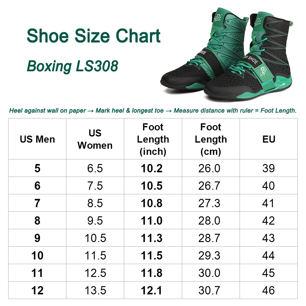 Men's Boxing Shoes Black/ Green LS308