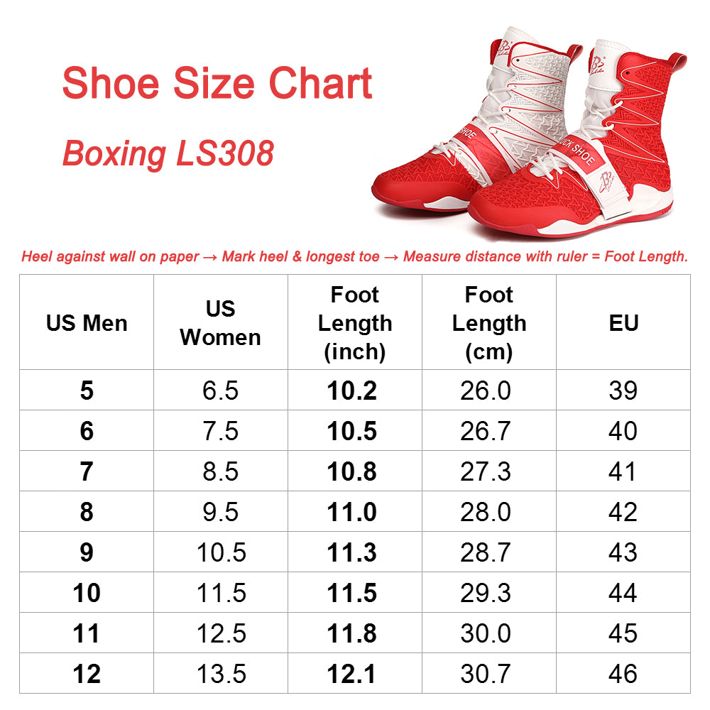 Men's Boxing Shoes Red/ White LS308