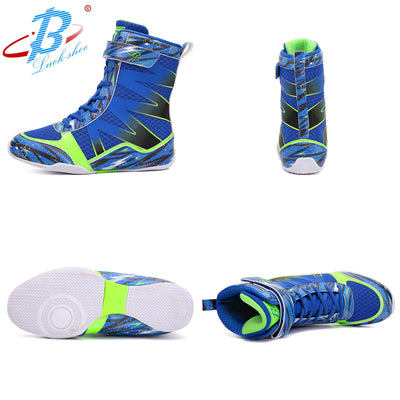 B LUCK SHOE Boxing Shoes for Kids, Youth Boxing Boots Hi-top Breathable Wrestling Shoes LS-218