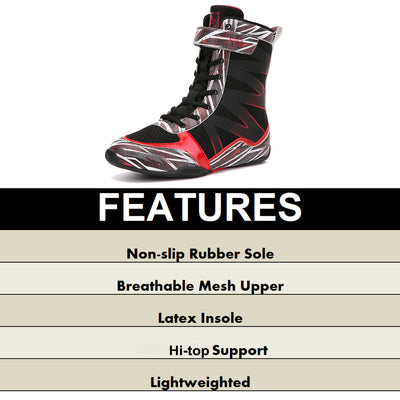 B LUCK SHOE Boxing Shoes for Kids, Youth Boxing Boots Hi-top Breathable Wrestling Shoes LS-218